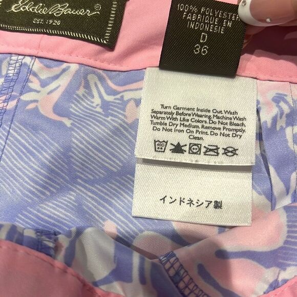 Eddie Bauer Womens Shorts Summer Printed Floral Pink Purple Size 6 - Picture 8 of 8
